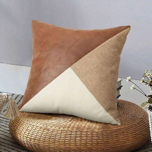 Other - Brown Geometric Textured Throw Pillow Cover